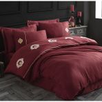 Hobby Çift Kişilik Nakışlı Saten Nevresim Takımı Elegant Olimpos Bordo - 200 x 220 cm