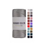 hobby club 5 Adet Premium 200 gr Polyester Makrome Ipi Açık Gri 2 mm - 230 m Supla Ip ve Çanta Ipliği