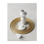 Hobby Craft Şişe Abajur Kablo Seti | 2 M Simli Gold Tekstil Kablo+Beyaz Kapak Duy| Şişe Delmeden Kullanıma Hazır
