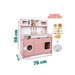 HOBBY HOUSE Led Ocaklı Ahşap Oyuncak Mutfak Tezgahı - Pembe