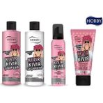 Hobby Kıvırcık Saçlar İçin Doğal Saç Bakım Seti 250 ml Şampuan 250 ml Saç Kremi 250 ml Saç Köpüğü