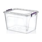 Hobby Life 30 lt Şeffaf Plastik Diktörtgen Saklama Kutusu 3'lü Set Kilitli Kapak ile Kullanışlı Çözümler