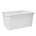 Hobby Life 35 lt Beyaz Rattan Köşeli Çamaşır Sepeti