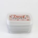 Hobby Life Deco Trend Saklama Kabı 0,6 LT Üçlü Love Fruit