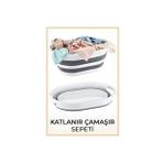HOBBY LİFE Gri Katlanabilir Çamaşır Sepeti