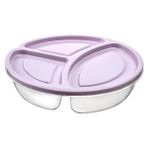 Hobby Life Smart 3 Bölmeli Yuvarlak Saklama Kabı 1,1 L - Şeffaf - 1,1 lt