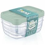 Hobby Life Trend 3'lü Dikdörtgen Saklama Seti – Modern, İstiflenebilir ve Gıda Dostu Mutfak Organizer (Yeşil)
