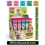 HOBİ 5 Çeşit Karışık Krema Kedi Ödül Maması 14 gr x 100 Adet