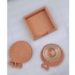 Hobi 90053 Dekoratif Yuvarlak 90053 Kalpli Ahşap MDF Çay Tabak Altı Set El Yapım