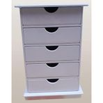 Hobi 90276 Dekoratif Takı Şifonyer Ahşap Mdf Parlak Beyaz Cnc Kesim Model El Yapı
