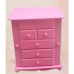 Hobi Adn 90389 Takı Kutu Makyaj Şifonyer Model 9Çekmece Parlak Pembe Ahşap Mdf