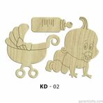 Hobi-Art Kd 02 Bebek Seti Dekoratif Mini Ahşap Obje