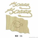 Hobi-Art Kd 06 Kemal Atatürk ve Bayrak Dekoratif Mini Ahşap Obje