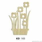 Hobi-art Kd 103 - Saksı Ve Çiçekli Dekoratif Mini Figür Ahşap Süs Objeler