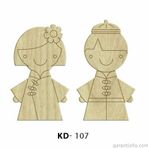 Hobi-art Kd 107 - Erkek Ve Kadın Çifti Dekoratif Mini Figür Ahşap Süs Objeler