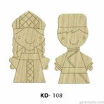 Hobi-art Kd 108 - Erkek Ve Kadın Çifti Dekoratif Mini Figür Ahşap Süs Objeler