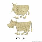 Hobi-Art Kd 144 - Inek Figürlü Dekoratif Mini Ahşap Obje