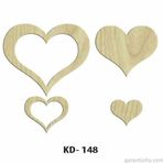 Hobi-Art Kd 148 - Kalp Figürlü Dekoratif Mini Ahşap Obje