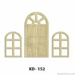 Hobi-Art Kd 152 - Kapı Pencere Figürlü Dekoratif Mini Ahşap Obje