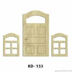 Hobi-Art Kd 153 - Kapı Pencere Figürlü Dekoratif Mini Ahşap Obje