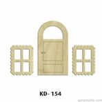 Hobi-Art Kd 154 - Kapı Pencere Figürlü Dekoratif Mini Ahşap Obje