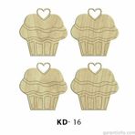 Hobi-Art Kd 16 - Kalpli Kekler Dekoratif Mini Ahşap Obje