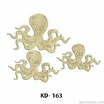 Hobi-Art Kd 163 - Ahtapot Figürlü Dekoratif Mini Ahşap Obje