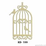 Hobi-Art Kd 199 Kuş Kafesi Şeklinde Dekoratif Mini Ahşap Obje