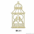 Hobi-Art Kd 201 Kuş Kafesi Şeklinde Dekoratif Mini Ahşap Obje