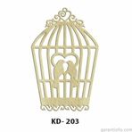 Hobi-Art Kd 203 Kuş Kafesi Şeklinde Dekoratif Mini Ahşap Obje