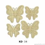 Hobi-Art Kd 34 - Kelebekler Dekoratif Mini Ahşap Obje