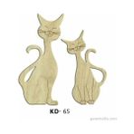 Hobi-Art Kd 65 - Kedi Tasarımlı Dekoratif Mini Ahşap Obje
