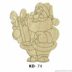 Hobi-Art Kd 74 - Noel Baba Tasarımlı Dekoratif Mini Ahşap Obje