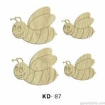 Hobi-Art Kd 87 - Arı Şeklinde Dekoratif Mini Ahşap Süs Obje