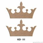 Hobi-Art Kd 88 - Taç Şeklinde Dekoratif Mini Ahşap Süs Obje