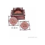 Hobi-Art L 267 Ham Ahşap Geometrik Tasarımlı Bardak Altlığı