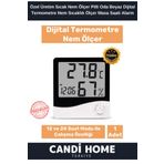 HOBİ CONDİ Nem Sıcaklık Ölçer Pilli Oda Beyaz Dijital Termometre Bebek Oda Sıcaklığı Ölçer Masa Saati Alarm