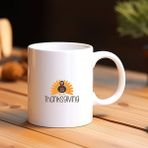 Hobi Hediye Tasarım 1st Thanksgiving Temalı Bebek Hediyesi Seramik Kupa Bardak - 330 ml - Beyaz