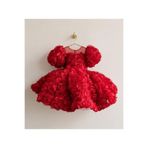 HOBİ Hobiboutique Roselyn Kız Çocuk Kabarık Gül Detaylı Doğum Günü Elbisesi Abiye