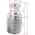 Hobi Mekatronik M6 Barrel Uyumlu Gümüş E3D V6 Alüminyum Soğutucu Gövde