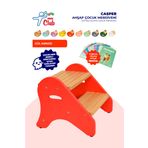 Hobi Mini Club CASPER Ahşap Çocuk Merdiveni 3-8 Yaş Uyumlu Çocuk Merdiveni (Gül Kırmızı)