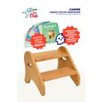 Hobi Mini Club CASPER Ahşap Çocuk Merdiveni 3-8 Yaş Uyumlu Çocuk Merdiveni (Natural-Kestane)