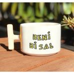 Hobi Shop Beni Bi Sal Baskılı Beyaz El Yapımı T Kulp Kupa Bardak