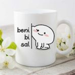 Hobi Shop Beni Bi Sal Baskılı Beyaz Kupa