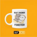 Hobi Shop Best Friends Forever Baskılı Beyaz Porselen Kupa Bardak