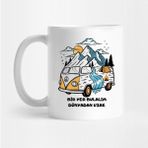 Hobi Shop Bir Yer Bulalım Dünyadan Uzak Yazılı Beyaz Porselen Kupa Bardak