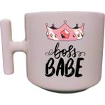 Hobi Shop Boss Babe Yazılı Krem Rengi Baskılı T Kupa Bardak