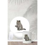 Hobi Shop British Shorthair Desenli Bilek Destekli Mouse Pad Kupa Seti