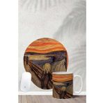 Hobi Shop Edvard Munch Scream Desenli Bilek Destekli Mouse Pad Kupa Seti