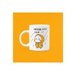 Hobi Shop Garibanın Yüzü Gülür Mü Baskılı Mood Turuncu Seramik Beyaz Kupa Bardak